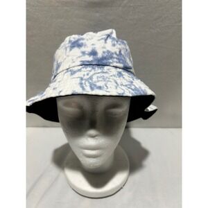 Womens Tie Dye Bucket Hat Blue White‎ Cotton Denim Casual Sun Hat Travel Grunge